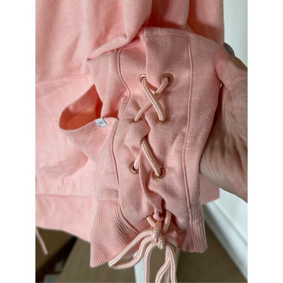 Marika hooded long sleeve t-shirt women’s small salmon cowl neck yoga activewear - Picture 3 of 5